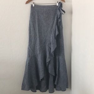 Ruffle Wrap Maxi Skirt.